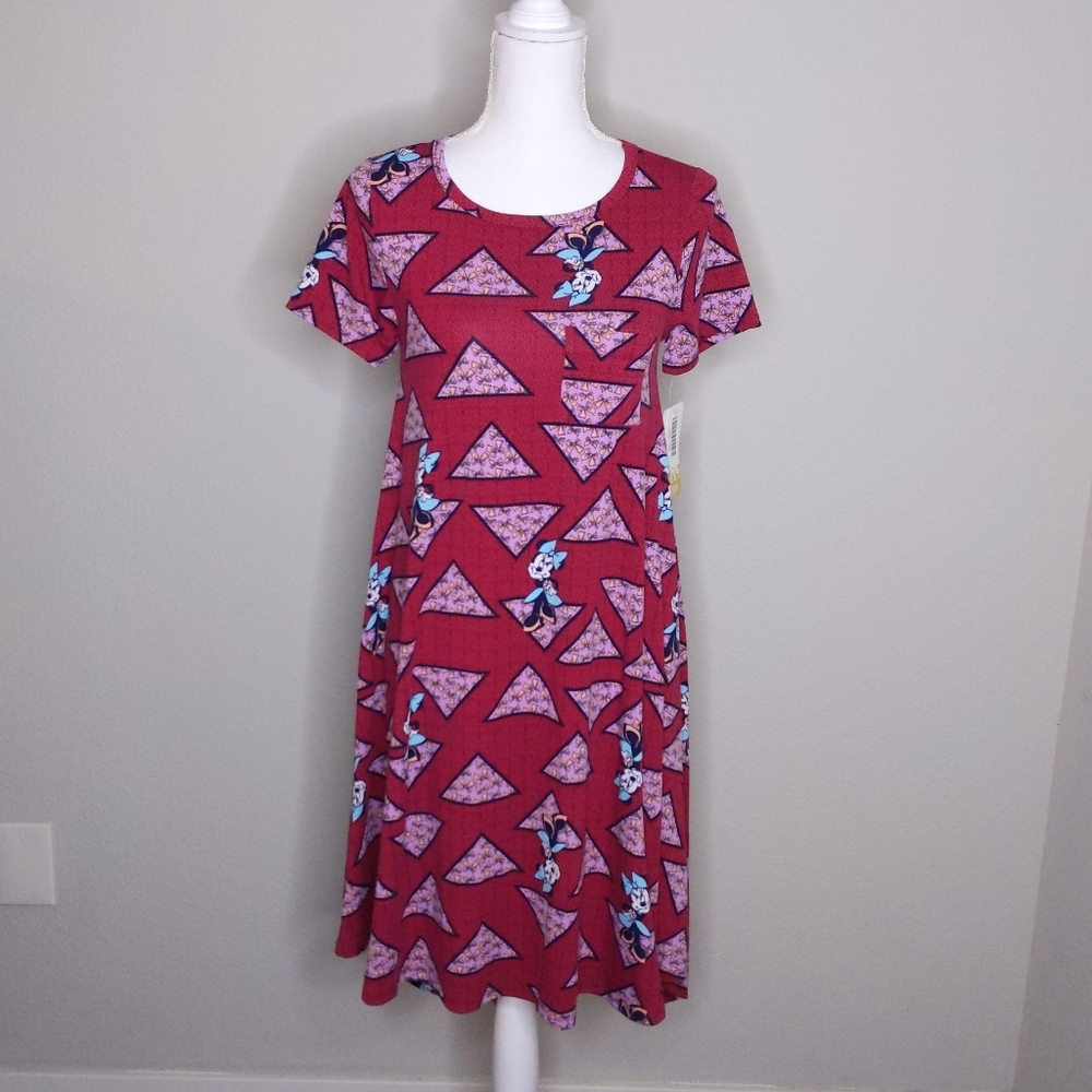 NEW Disney x LuLaRoe Carly Dress Minnie Mouse XXS Simply Comfortable